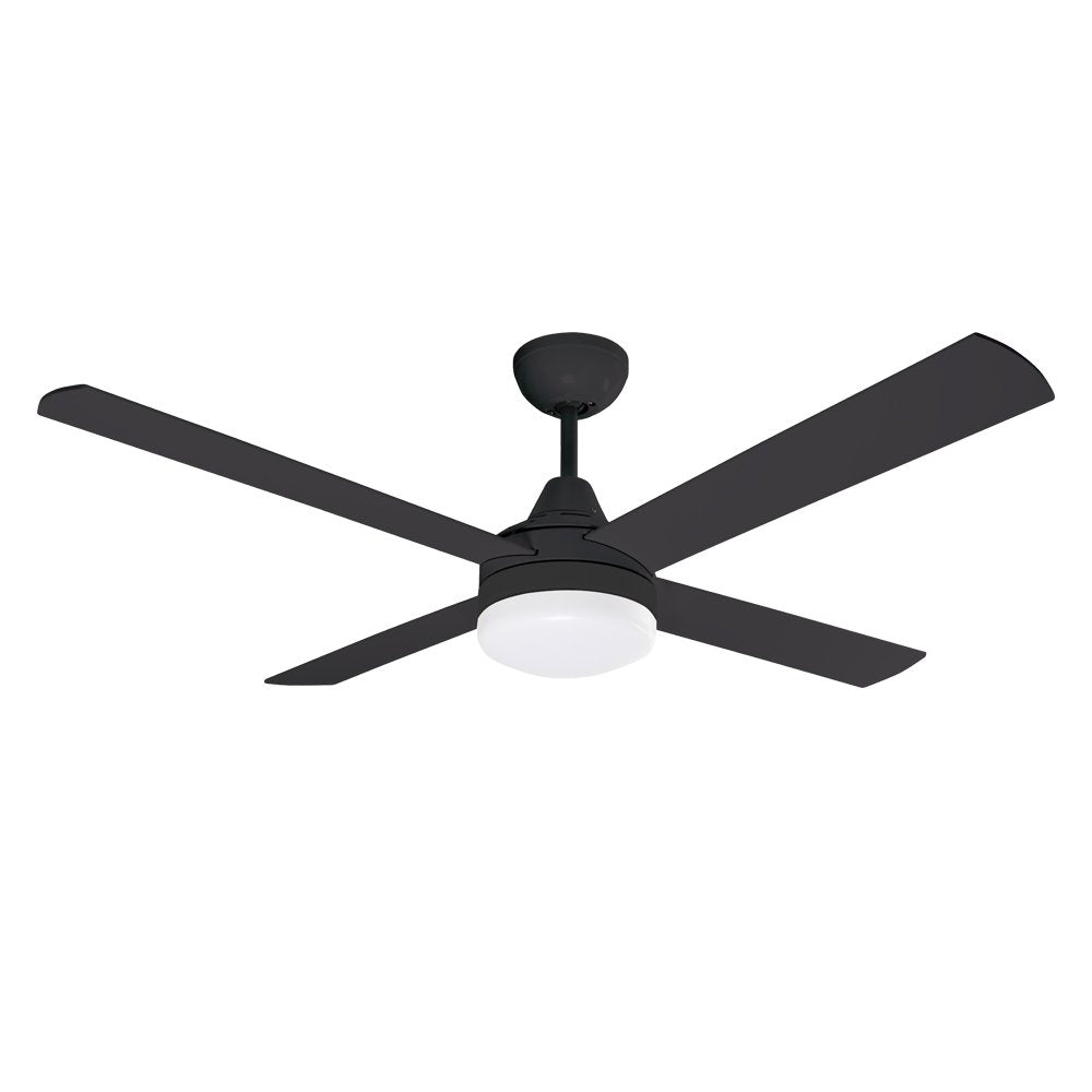 Buy DC Ceiling Fans With Light Australia Cardiff DC Ceiling Fan 52" Black With B22 Light - FC652134RBK