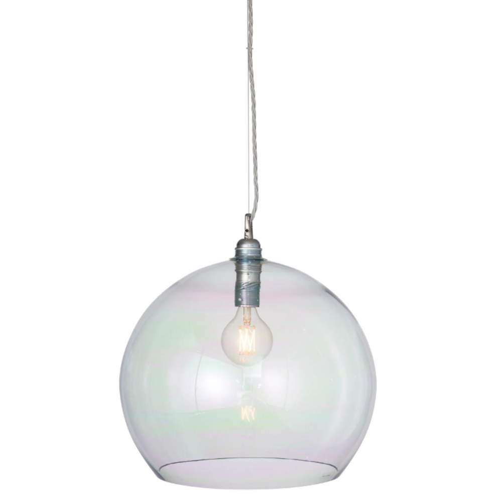 Buy Pendant Lights Australia Rowan Pendant Light W390mm Glass Matt Silver - LA1017