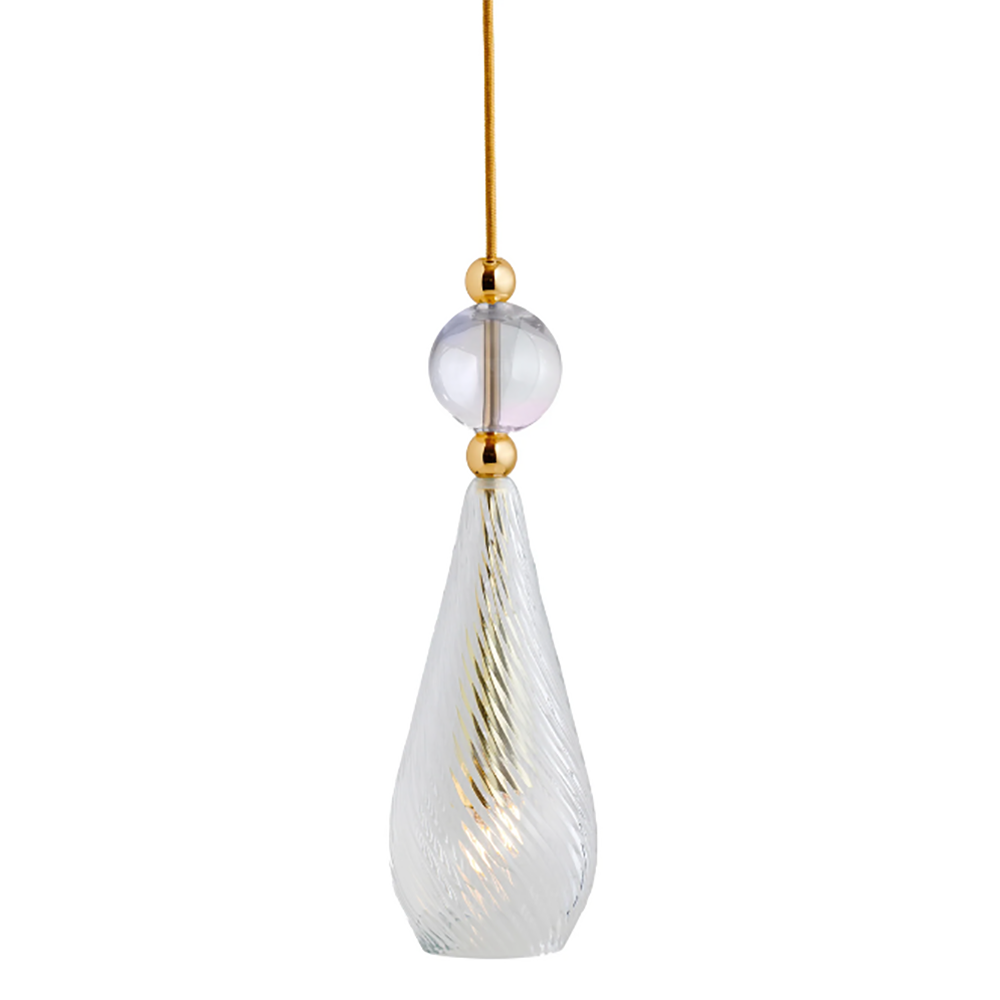 Buy Pendant Lights Australia Smykke Pendant Light W125mm Swirl Clear Glass - LA1011