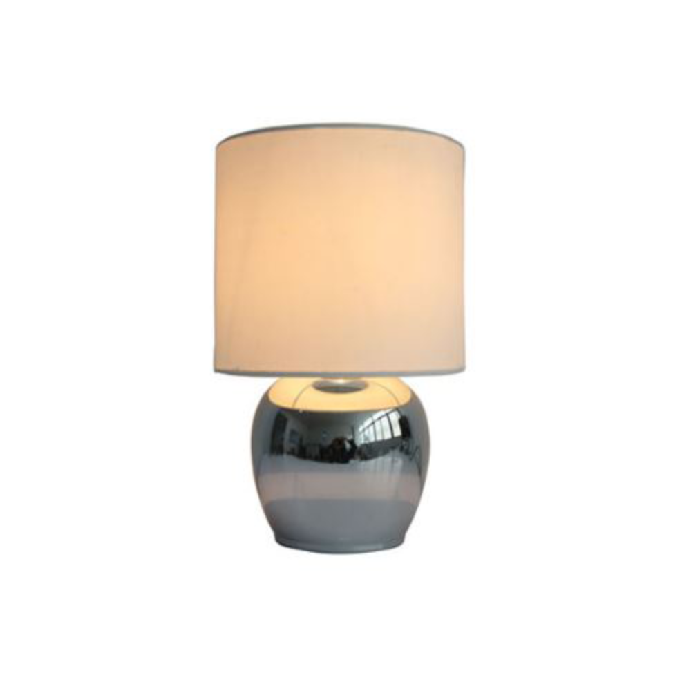 Corin Touch Table Lamp in Chrome/White Shade - LL-14-0057W