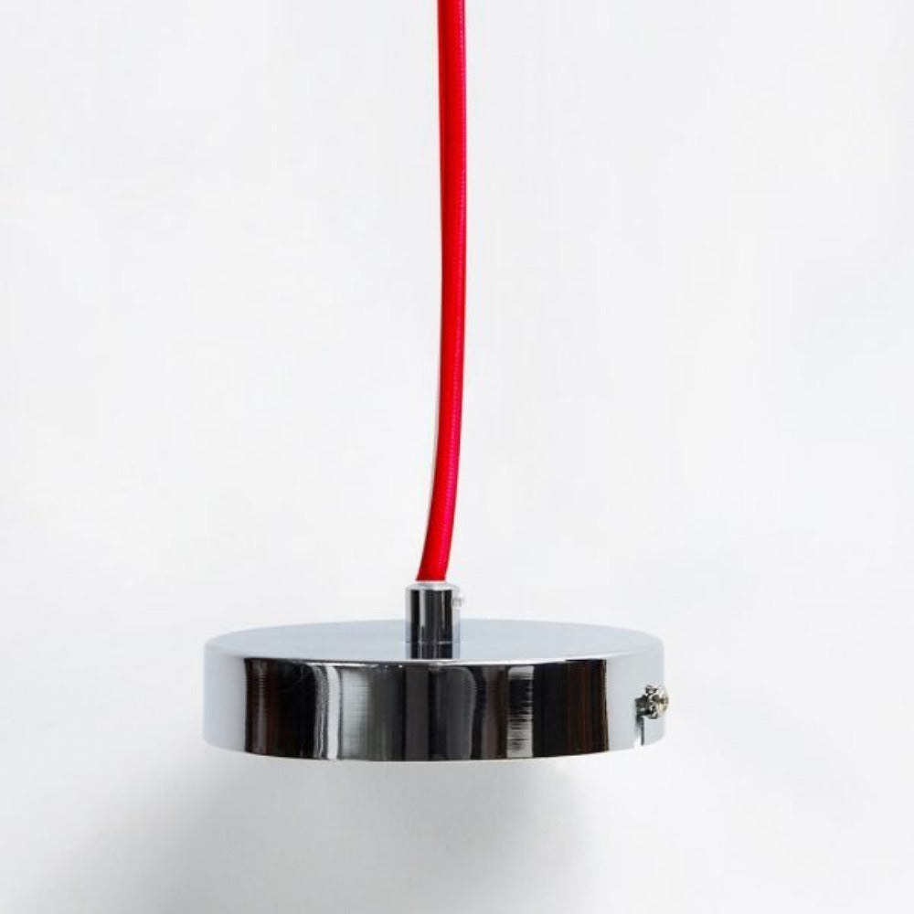 Buy Mini Pendants Australia Pharos Chrome Pendant with Fabric Cable - Red Cable - LL002PL010R