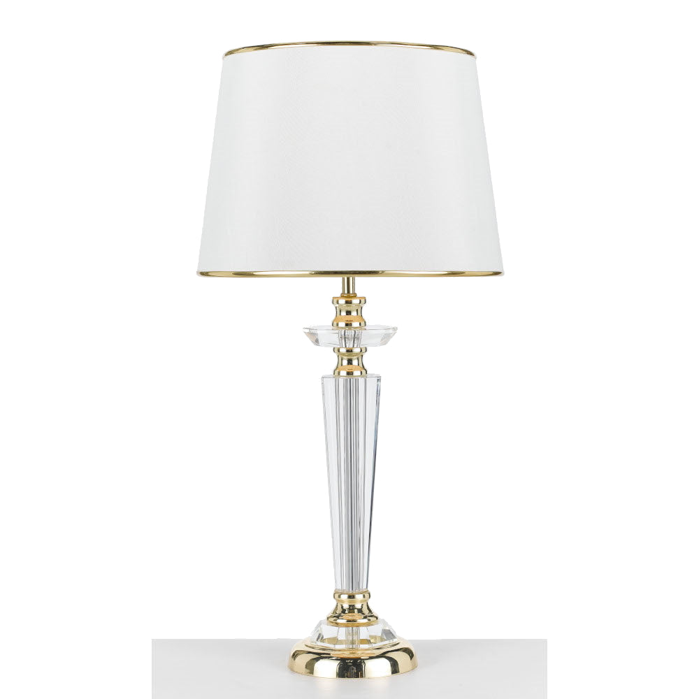 Diana 1 Light Table Lamp Gold, Crystal, White - DIANA TL-GD+WH