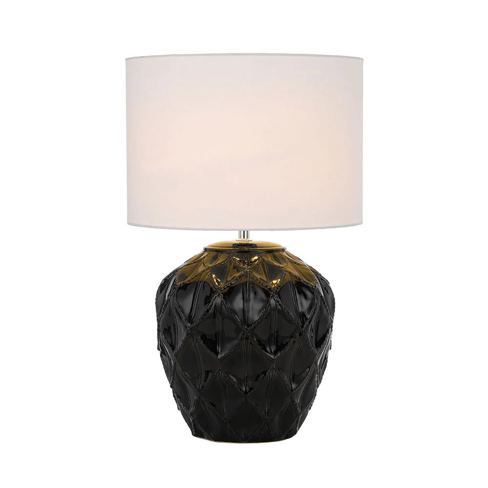 Buy Table Lamps Australia Diaz Table Lamp Light Black Ceramic / White Fabric - DIAZ TL-BKWH