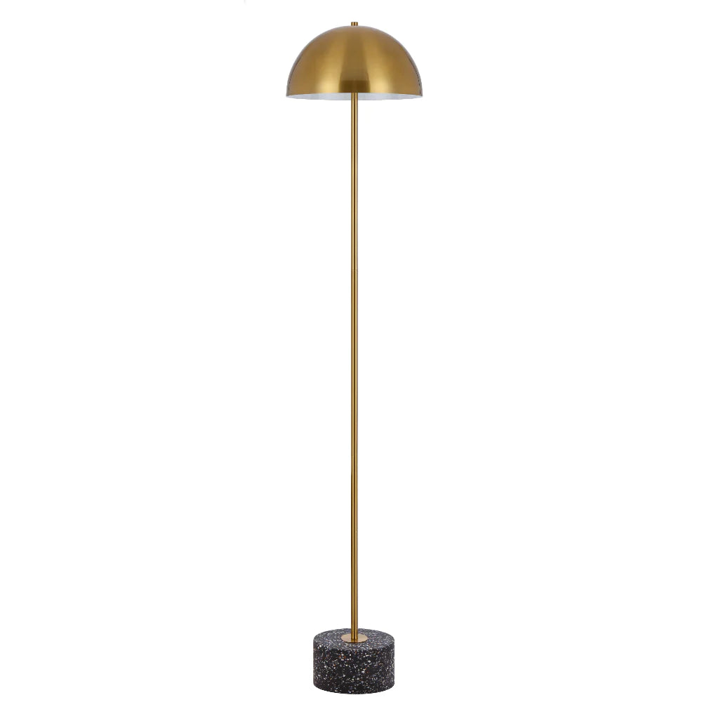 Domez Floor Lamp Antique Gold Iron Black Terrazzo - DOMEZ FL-BKTRZAG