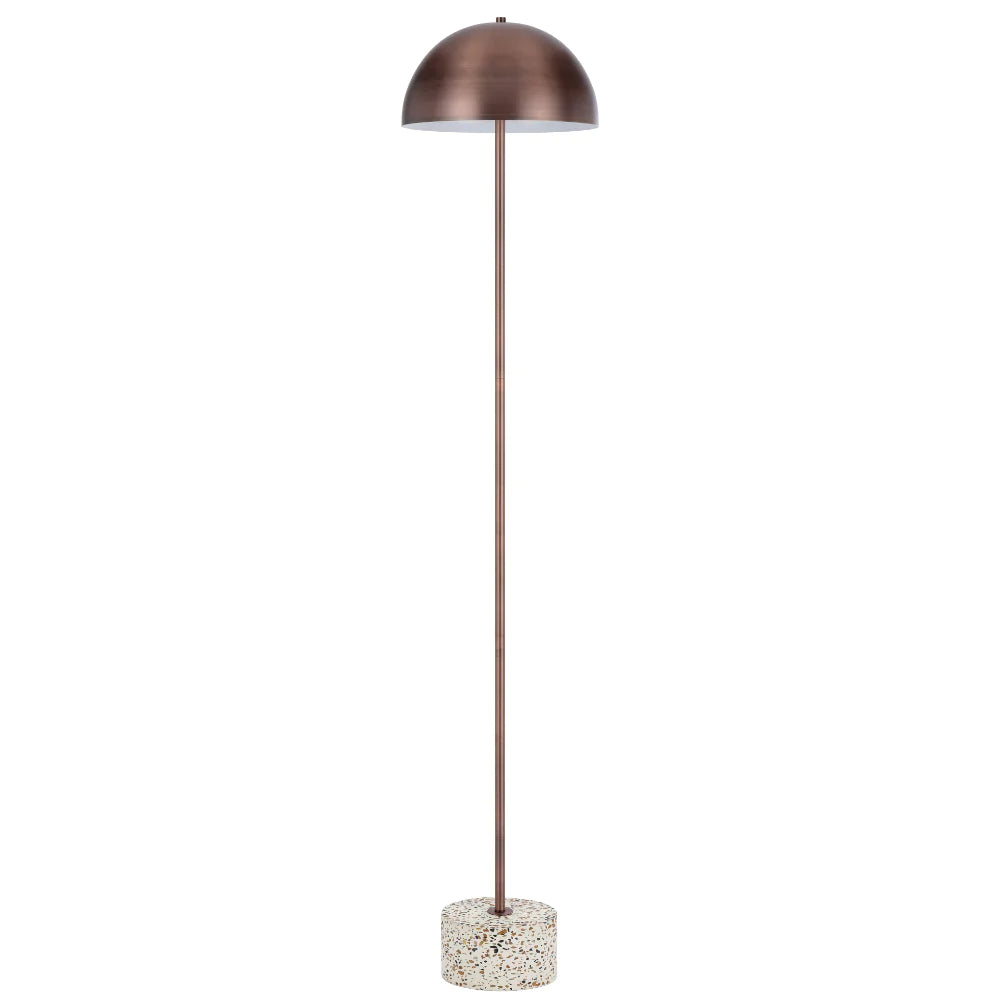 Domez Floor Lamp Bronze Iron White Terrazzo - DOMEZ FL-WHTRZBZ