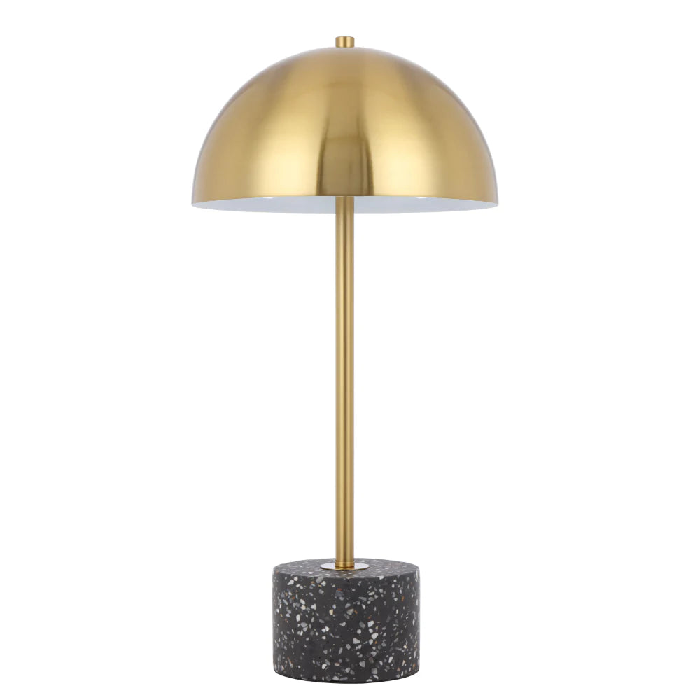 Domez Table Lamp Antique Gold Iron Black Terrazzo - DOMEZ TL-BKTRZAG
