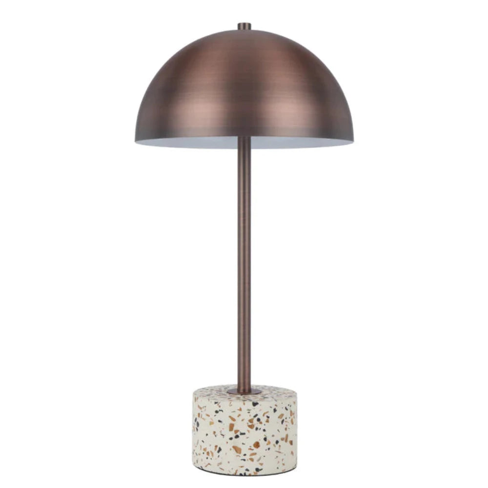 Domez Table Lamp Bronze Iron White Terrazzo - DOMEZ TL-WHTRZBZ