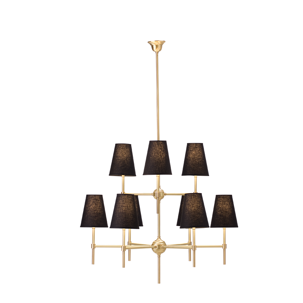 Buy Pendant Lights Australia Murray Pendant 9 Lights Black linen - P8R3-9