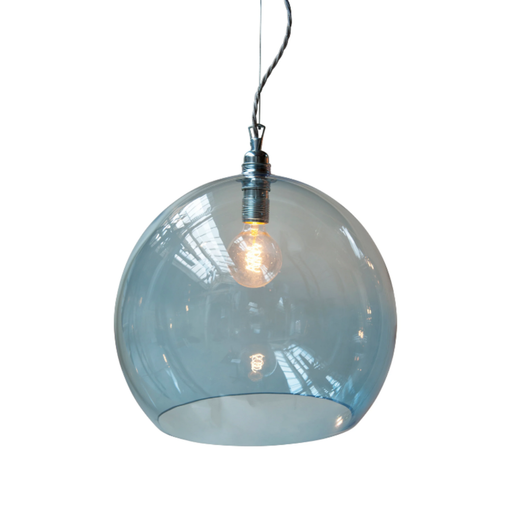 Buy Pendant Lights Australia Rowan Pendant Light W390mm Glass Matt Silver - LA1017