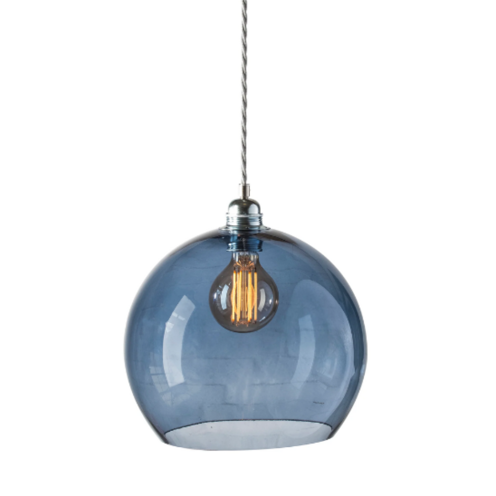 Buy Pendant Lights Australia Rowan Pendant Light W280mm Glass Matt Silver - LA101