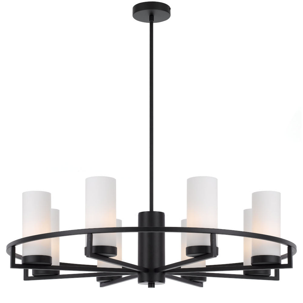 Buy Pendant Lights Australia Eamon 8 Light Pendant Black & Opal Matt - EAMON PE8-BKOM