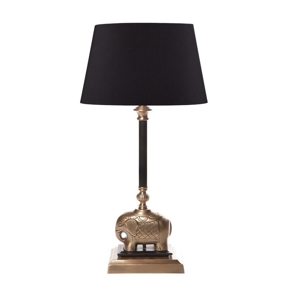 Sabu 1 Light Antique Brass/Black - Brass Elephant Table Lamp Base Only - ELANK29212DKABBLK