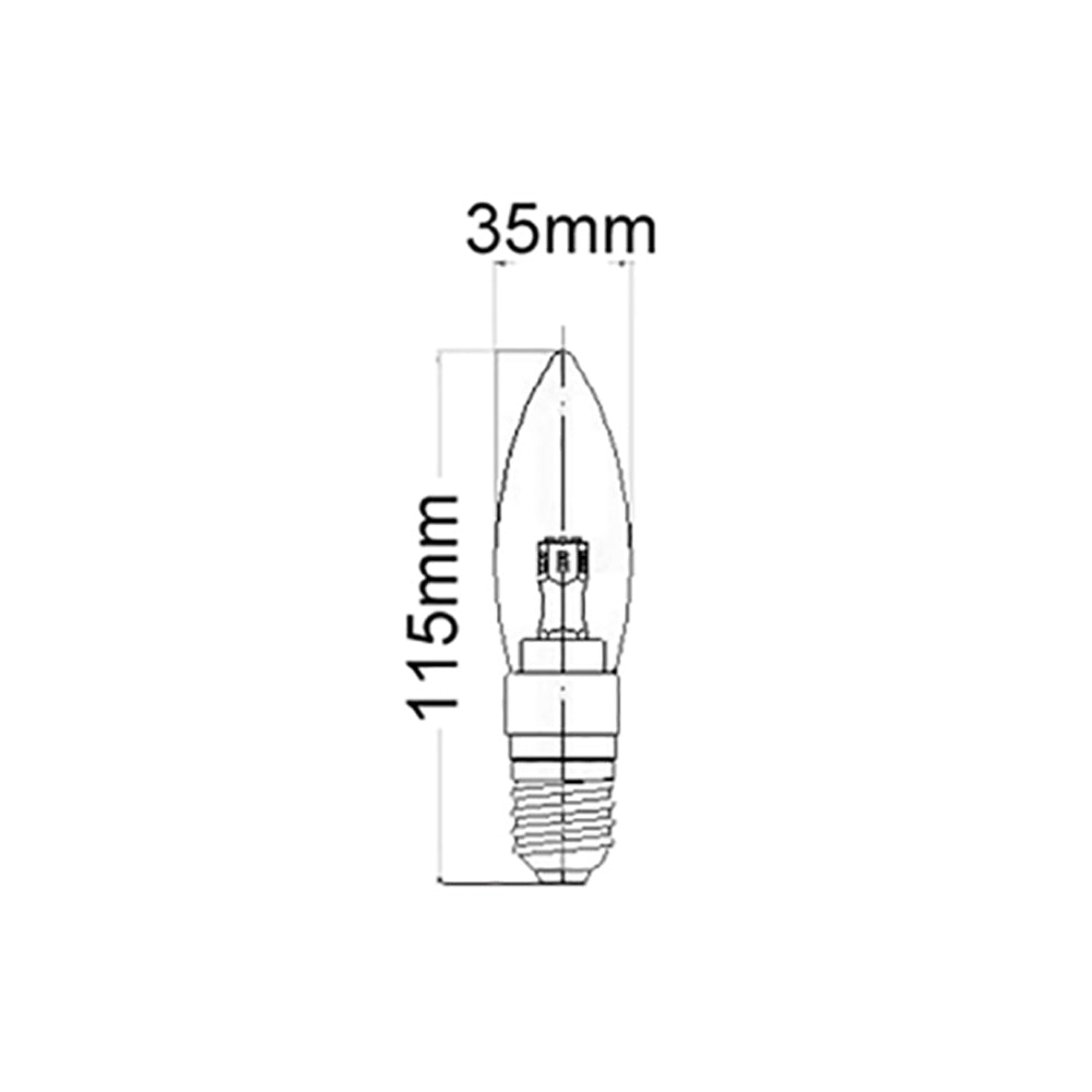 Buy LED Globes Australia Candle LED Globe ES 4W 240V L115mm Frosted Glass 5000K - CAN13D