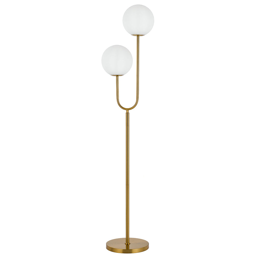 Buy Floor Lamps Australia Eterna 2 Light Floor Lamp Antique Gold & Opal Matt - ETERNA FL2-AGOM