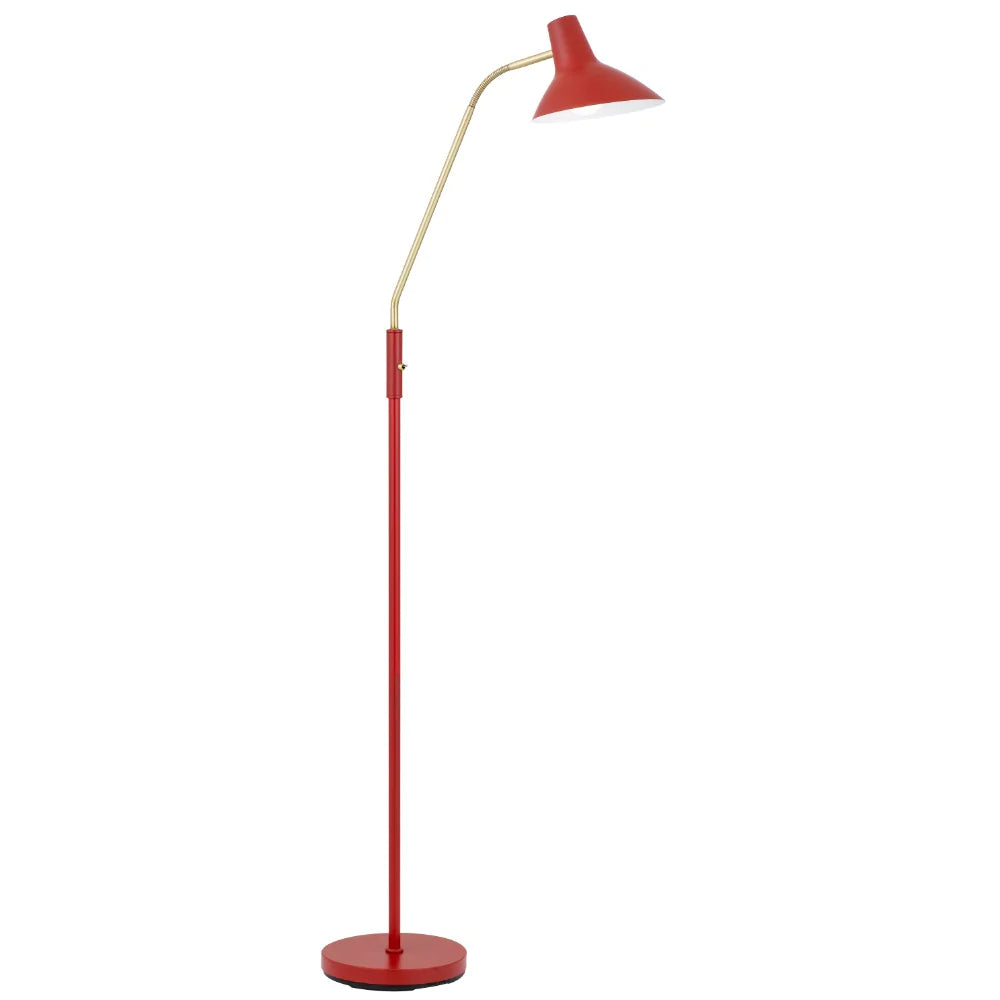 Buy Floor Lamps Australia Farbon 1 Light Floor Lamp Red/ Brass Matt Metal - FARBON FL-RD