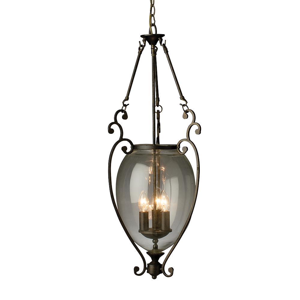 Pendant 3 Lights W290mm Bronze With Clear Glass - FL-PD1057