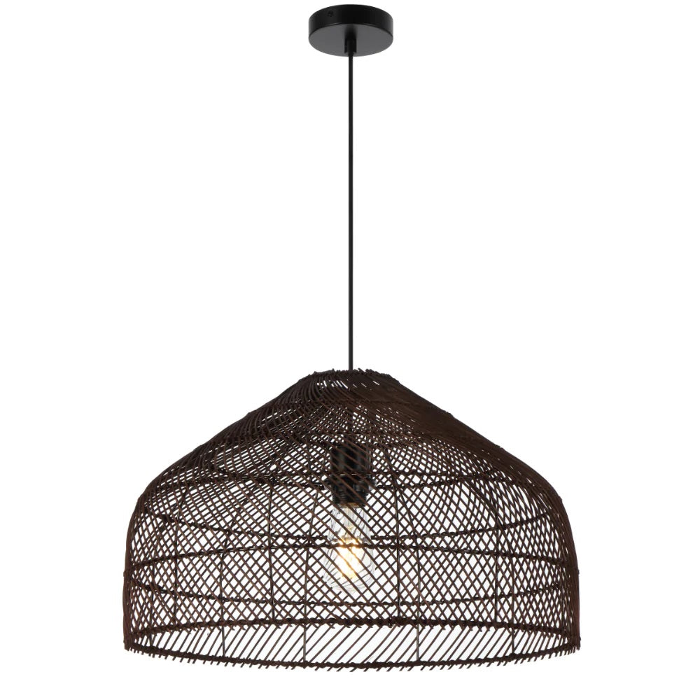 Buy Pendant Lights Australia Frya Pendant Light W500mm Brown Iron / Rattan - FRYA PE50-BRN