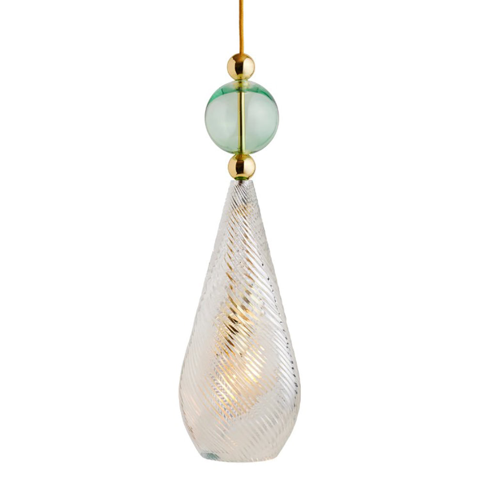 Buy Pendant Lights Australia Smykke Pendant Light W180mm Swirl Clear Glass - LA1019