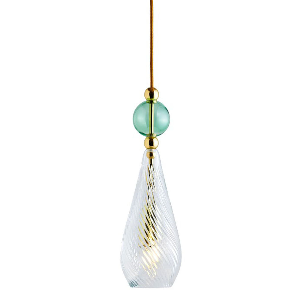 Buy Pendant Lights Australia Smykke Pendant Light W125mm Swirl Clear Glass - LA1011