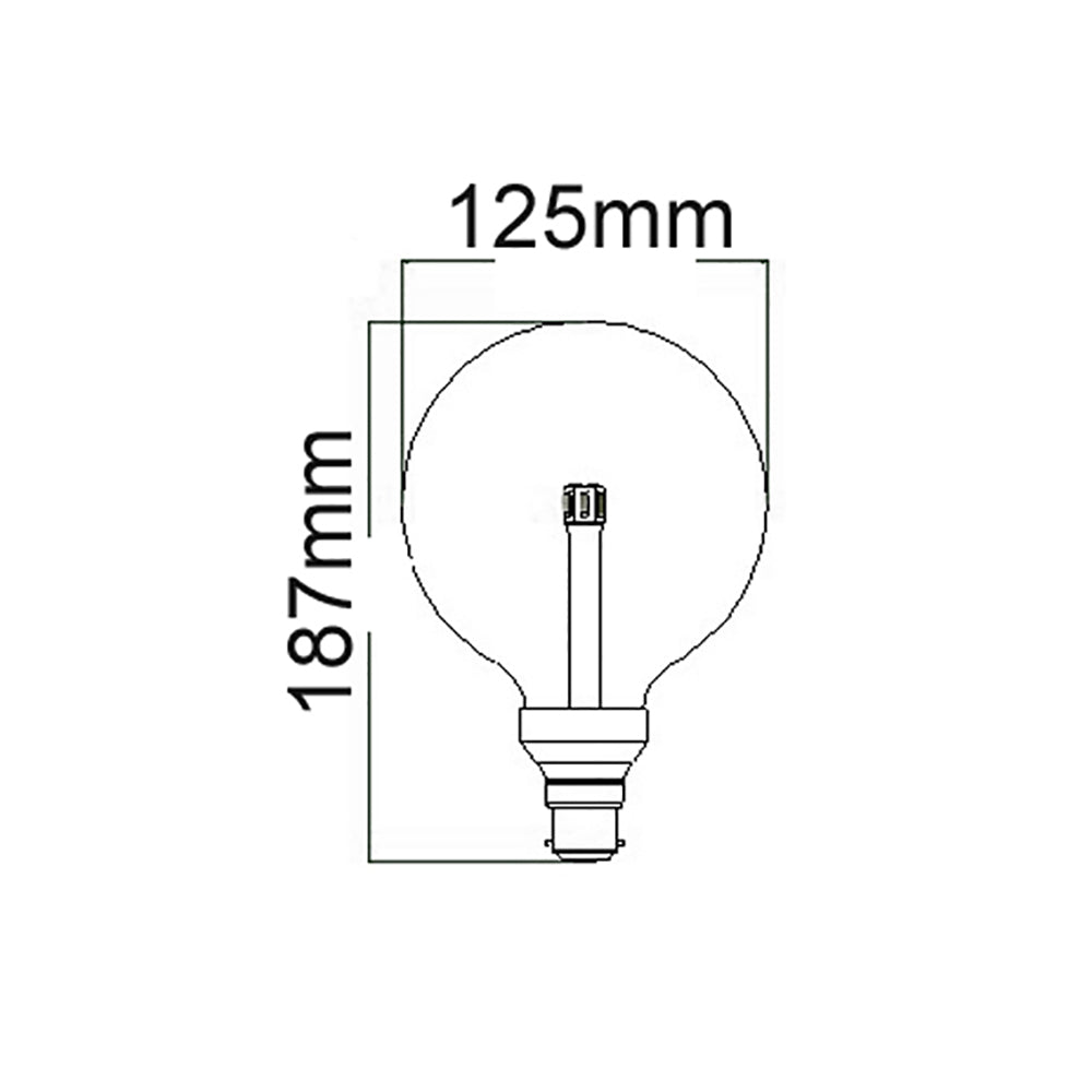 Buy LED Globes Australia G125 LED Globe BC 6W 240V Clear Glass 3000K - G1251