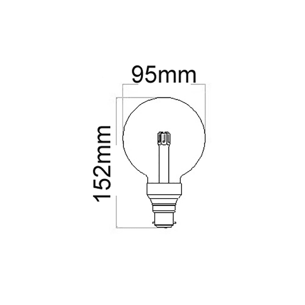 Buy LED Globes Australia G95 LED Globe BC 6W 240V Clear Glass 5000K - G953