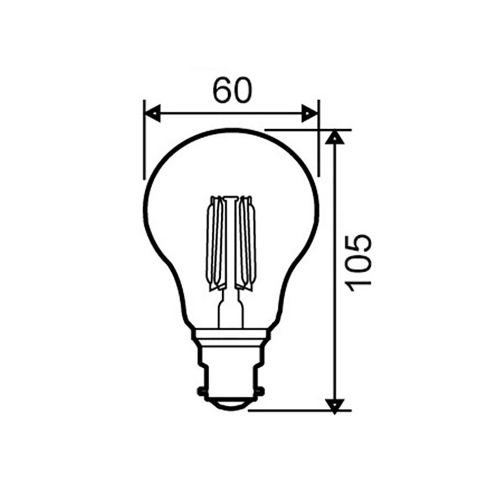 GLS LED Filament Globe BC 8W 240V Frosted Glass 6000K - GLS38D