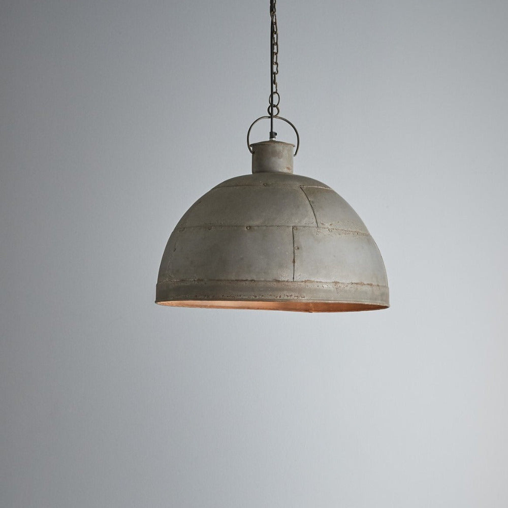 Buy Pendant lights australia - Granada 1 Light Iron Riveted Dome Pendant - Vintage Grey - ZAF10100GR