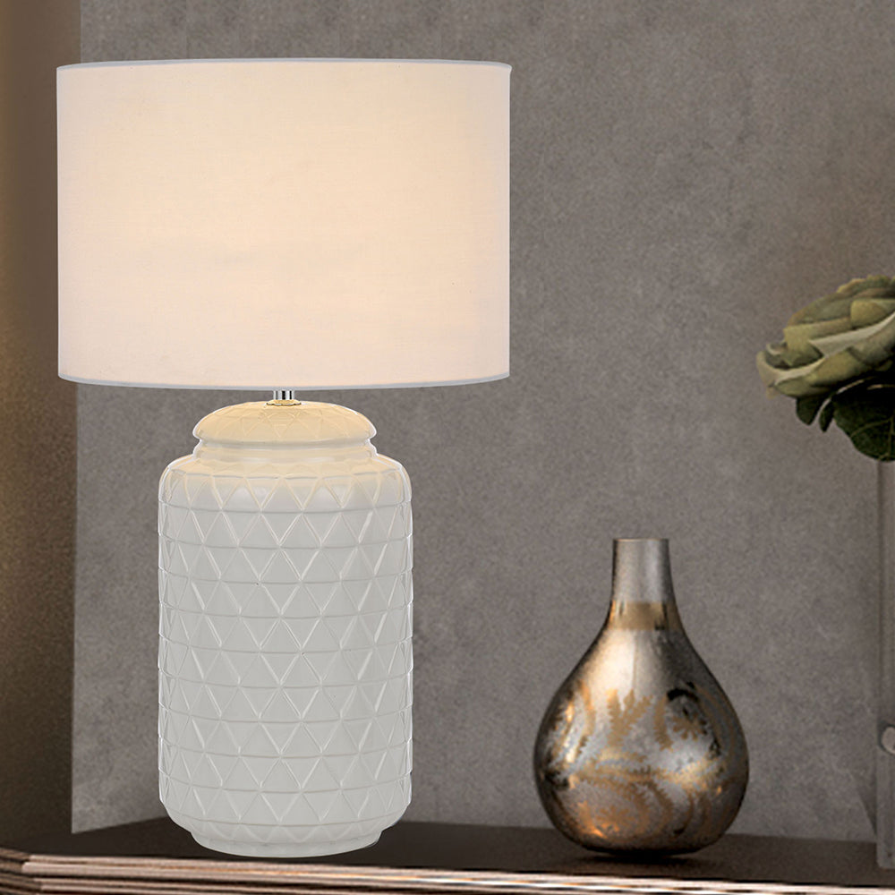 Heshi Table Lamp W300mm White Ceramic - HESHI TL-WH