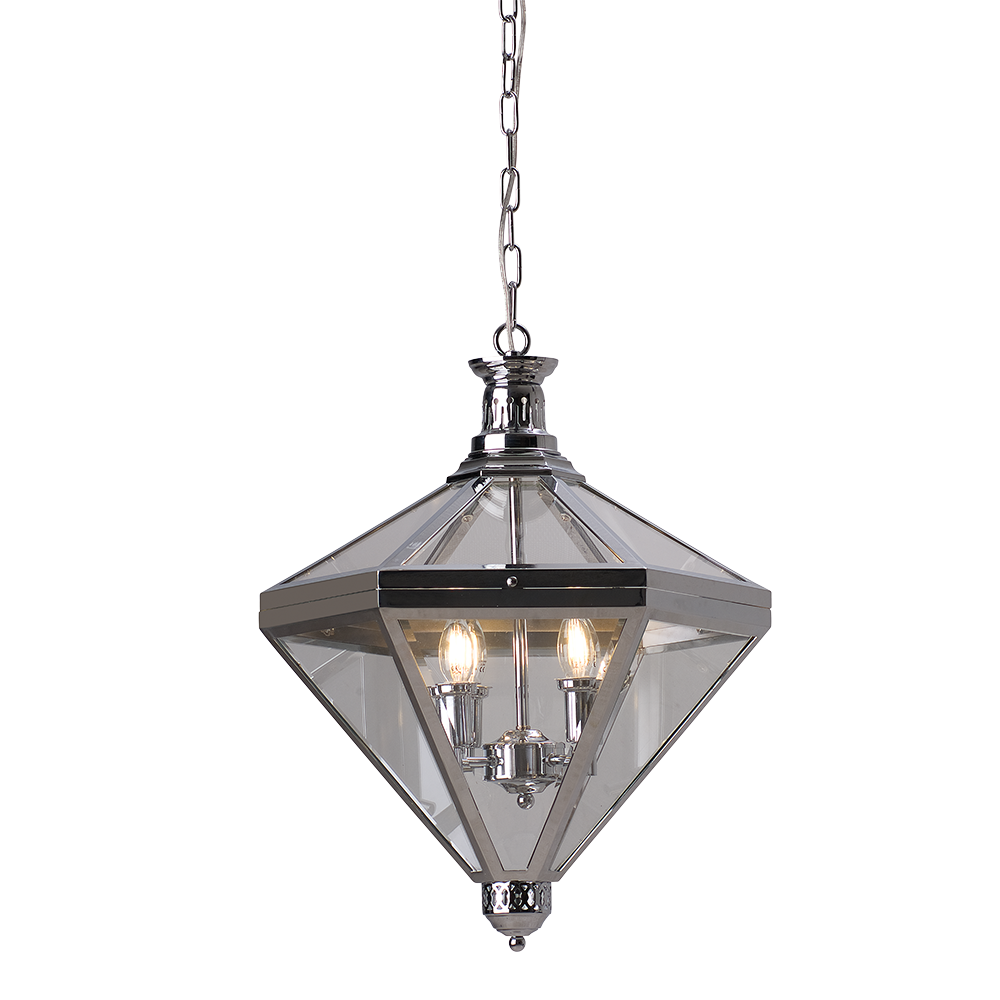 Ceiling Lantern 4 Lights W380mm Black Diamond Glass - HL-PD0074P-4