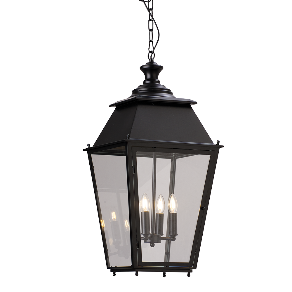 Ceiling Lantern 4 Lights W380mm Black Glass - HL-PD0112P-4