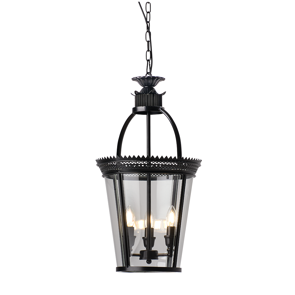 Ceiling Lantern 3 Lights W350mm Black - HL-PD0113P-3