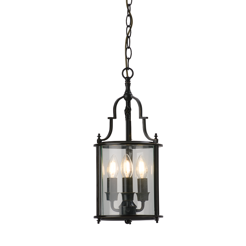 Ceiling Lantern 3 Lights W200mm Bronze Diamonde Glass - HL-PD1074-3A-BZ