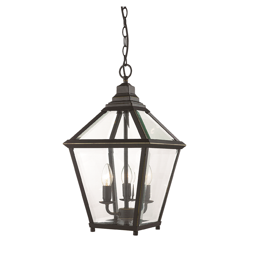 Ceiling Lantern 3 Lights W290mm Black Bronze Glass - HL-PD9015-3-BZ
