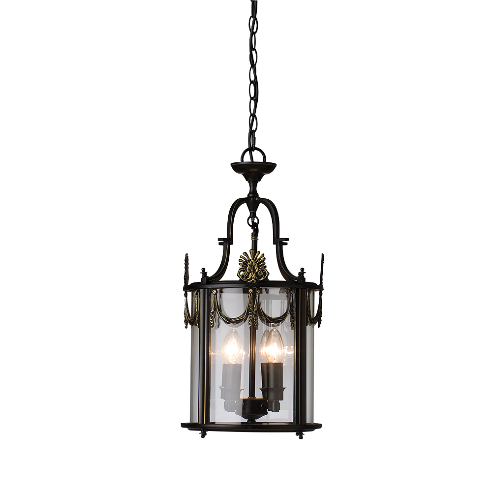 Ceiling Lantern 4 Lights W280mm Black Bronze Glass - HL-873-BZ