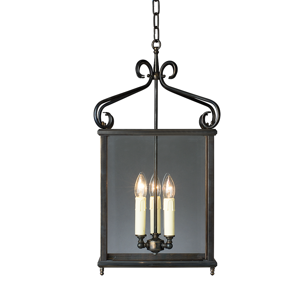 Alfred Ceiling Lantern 3 Lights W300mm Glass - HLLC-GB