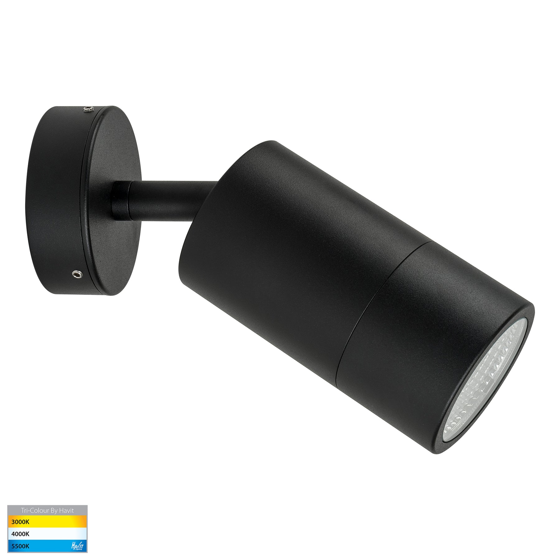 Buy Exterior Wall Lights Australia HV1228T Maxi Tivah 240V Tri-Colour Single Adjustable Wall Pillar Light Black