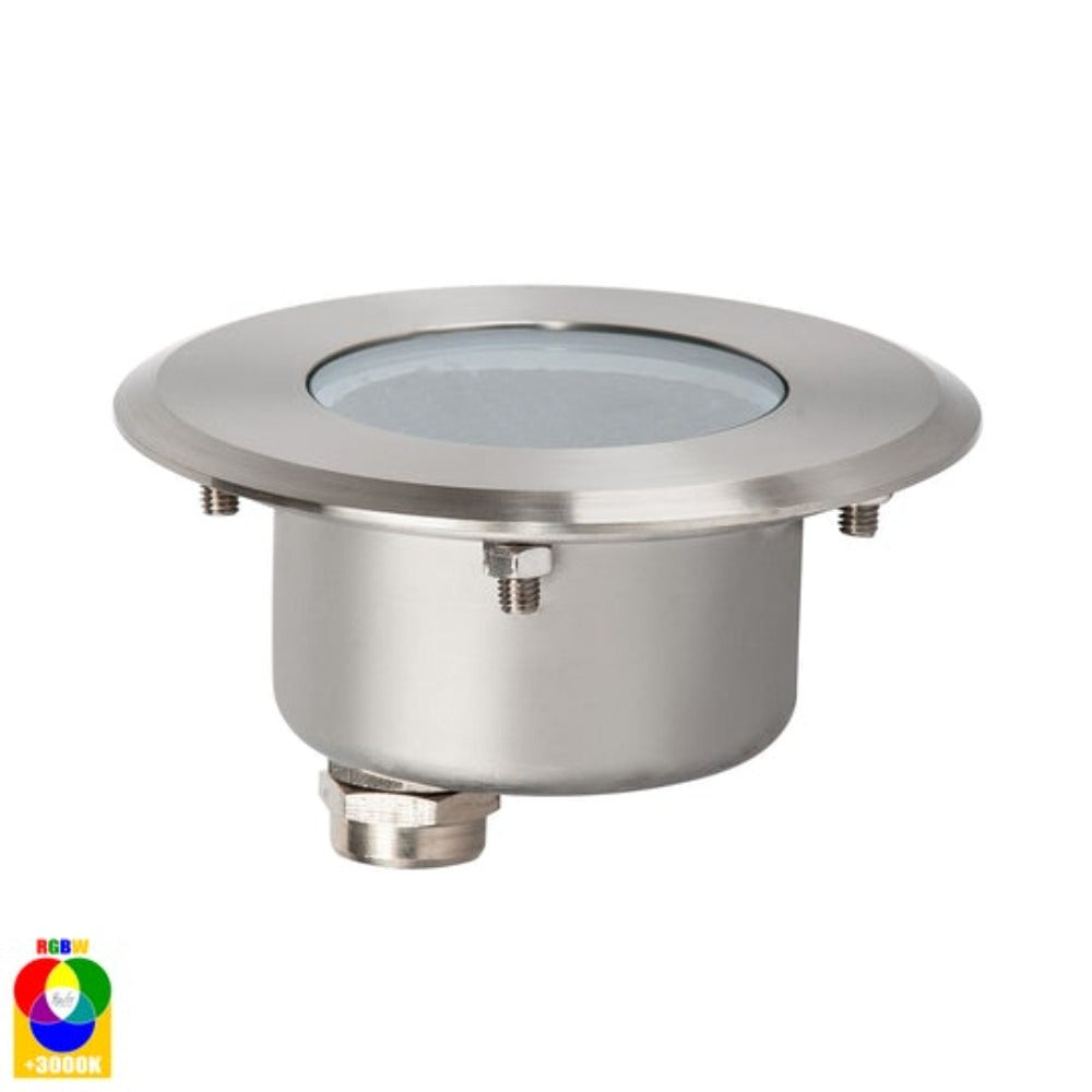 Split LED Inground Light W100mm 316 Stainless Steel RGBW - HV1841RGBW