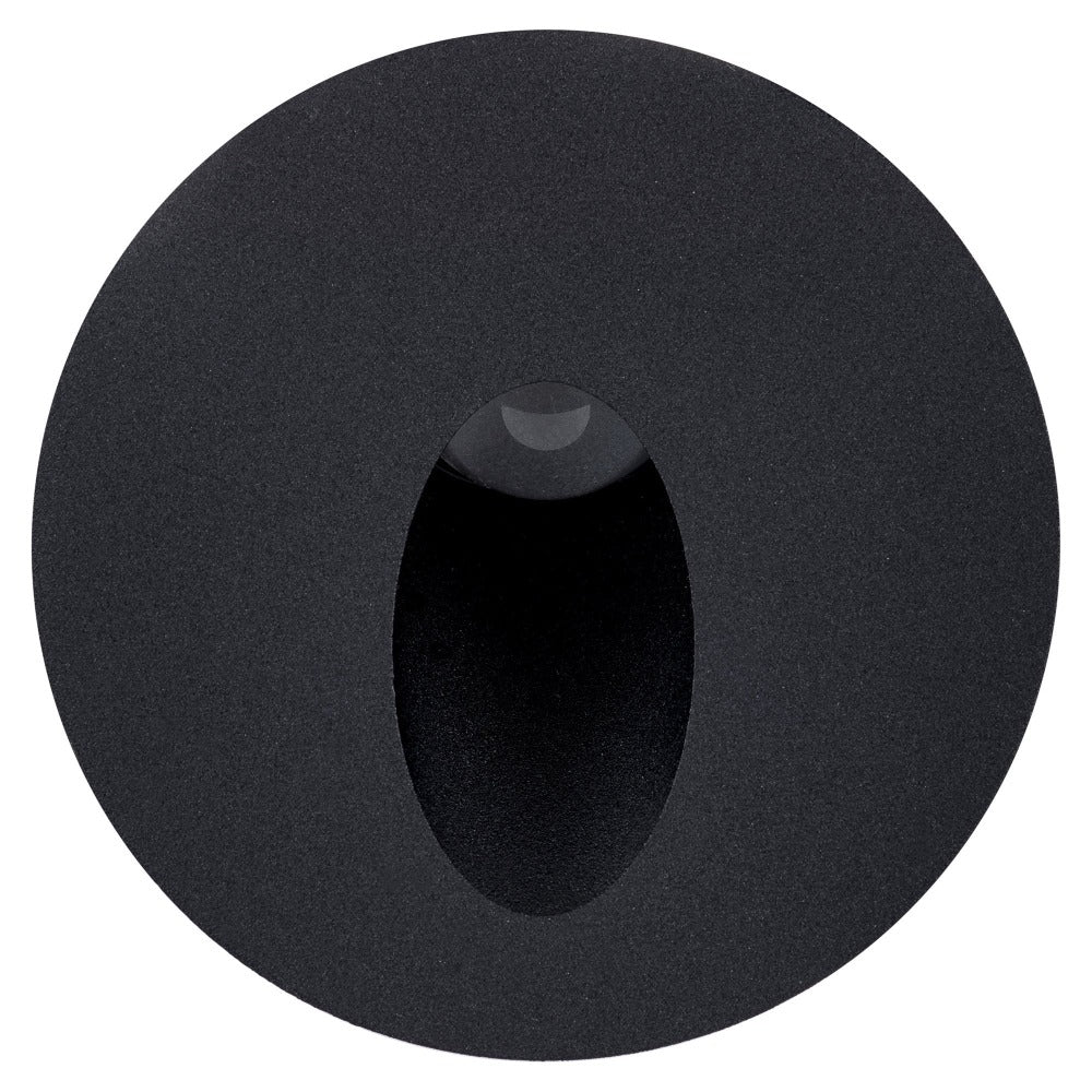 Buy Outdoor Step Lights Australia Reces Round Recessed Step Light Black 5500K - HV3205C-BLK
