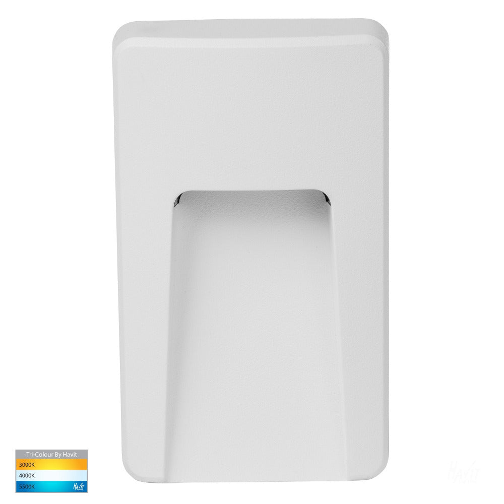 Buy Outdoor Step Lights Australia Seefore Rectangular LED Step Light White 3CCT - HV3223T-WHT