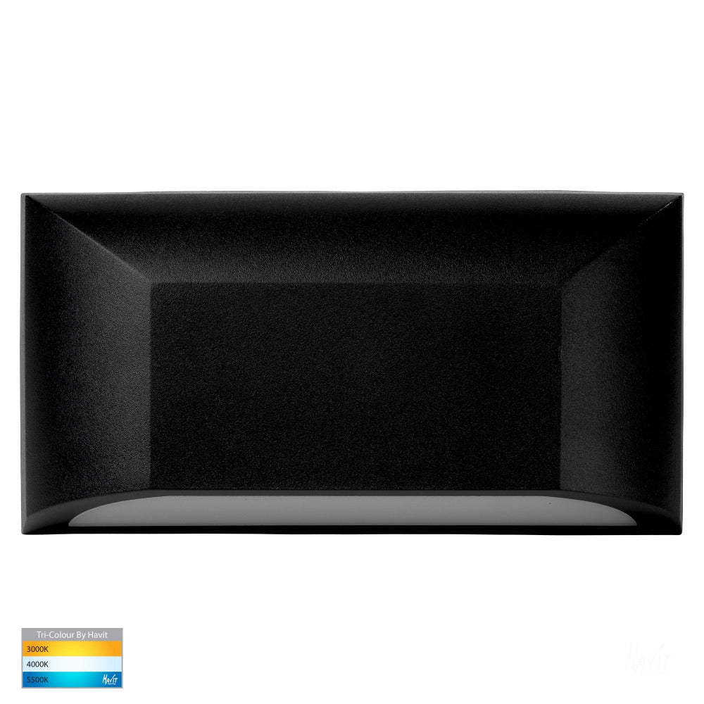 Buy Outdoor Step Lights Australia Seevive Rectangular LED Step Light Black 3CCT - HV3225T-BLK