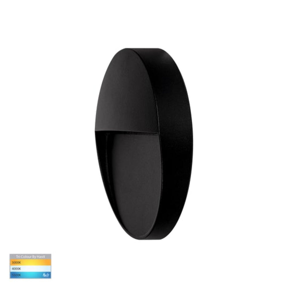 Buy Outdoor Step Lights Australia Fino Round LED Outdoor Step Light 3W Black 3CCT - HV3268T-BLK-12V-RND