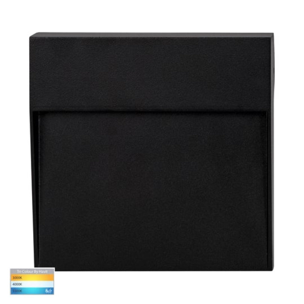 Buy Outdoor Step Lights Australia Fino Square LED Outdoor Step Light 6W Black 3CCT - HV3269T-BLK-12V-SQ