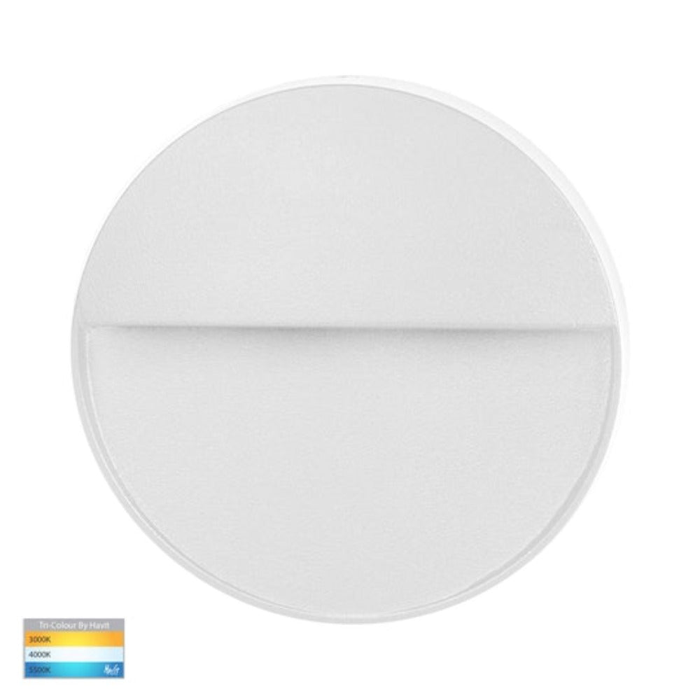 Buy Outdoor Step Lights Australia Fino Round LED Outdoor Step Light 6W White 3CCT - HV3269T-WHT-12V-RND