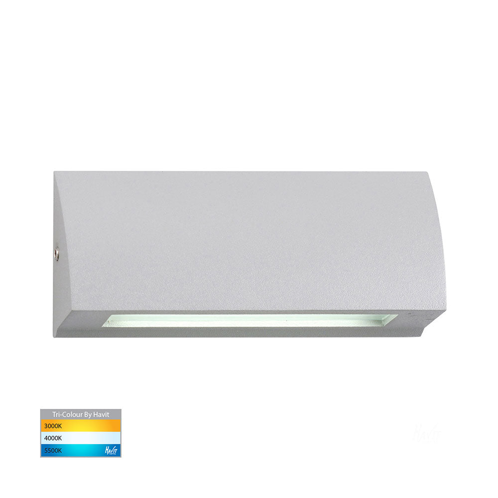Buy Outdoor Step Lights Australia Taso Rectangular LED Step Light Silver 3CCT - HV3270T-SLV-12V