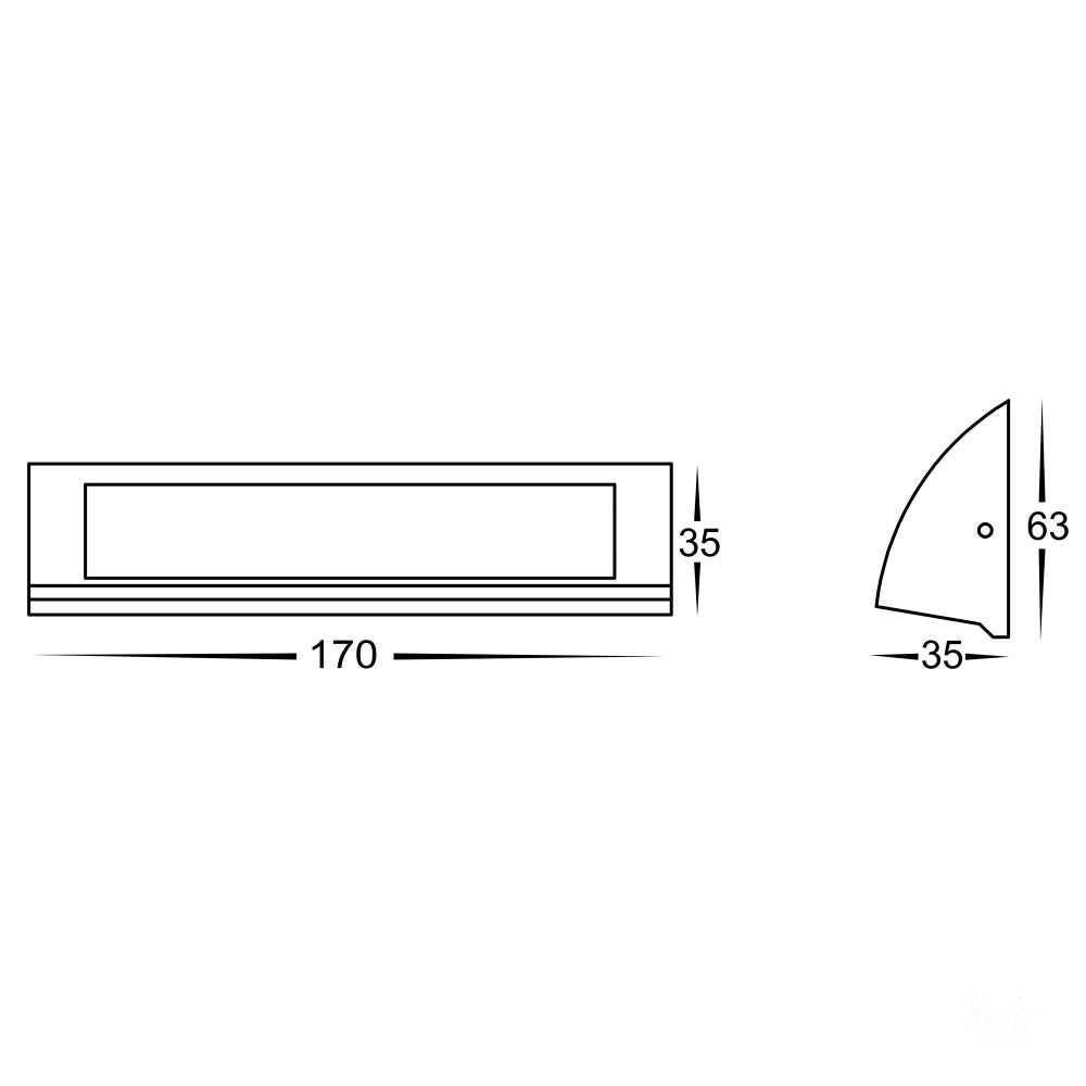 Buy Outdoor Step Lights Australia Taso Rectangular Step Light Silver 3CCT - HV3271T-SLV-12V