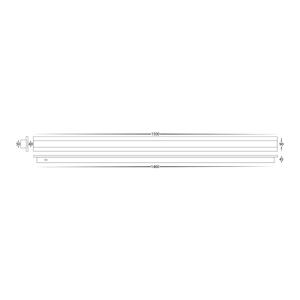 Barline LED Exterior Wall Light L1500mm Black Aluminium 3 CCT - HV3586T-BLK