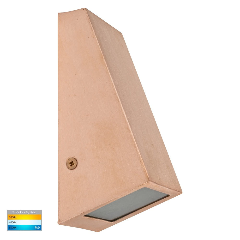 Buy Exterior Wall Lights Australia Taper LED Wedge Wall Light Copper 3CCT - HV3605T-CP