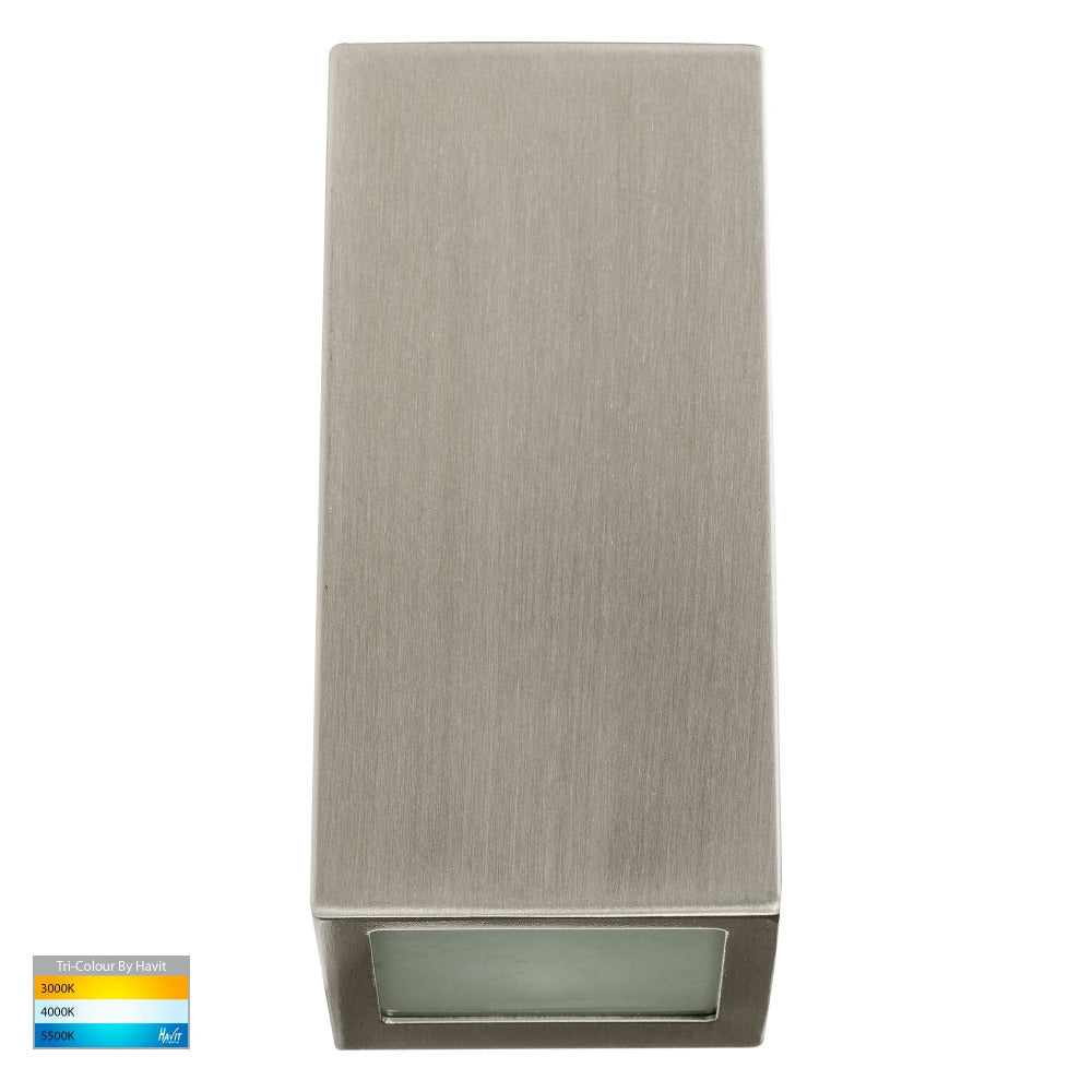 Buy Exterior Wall Lights Australia Taper Square LED Wedge Wall Light 5W 316 Stainless Steel 3CCT - HV3602T-SS316