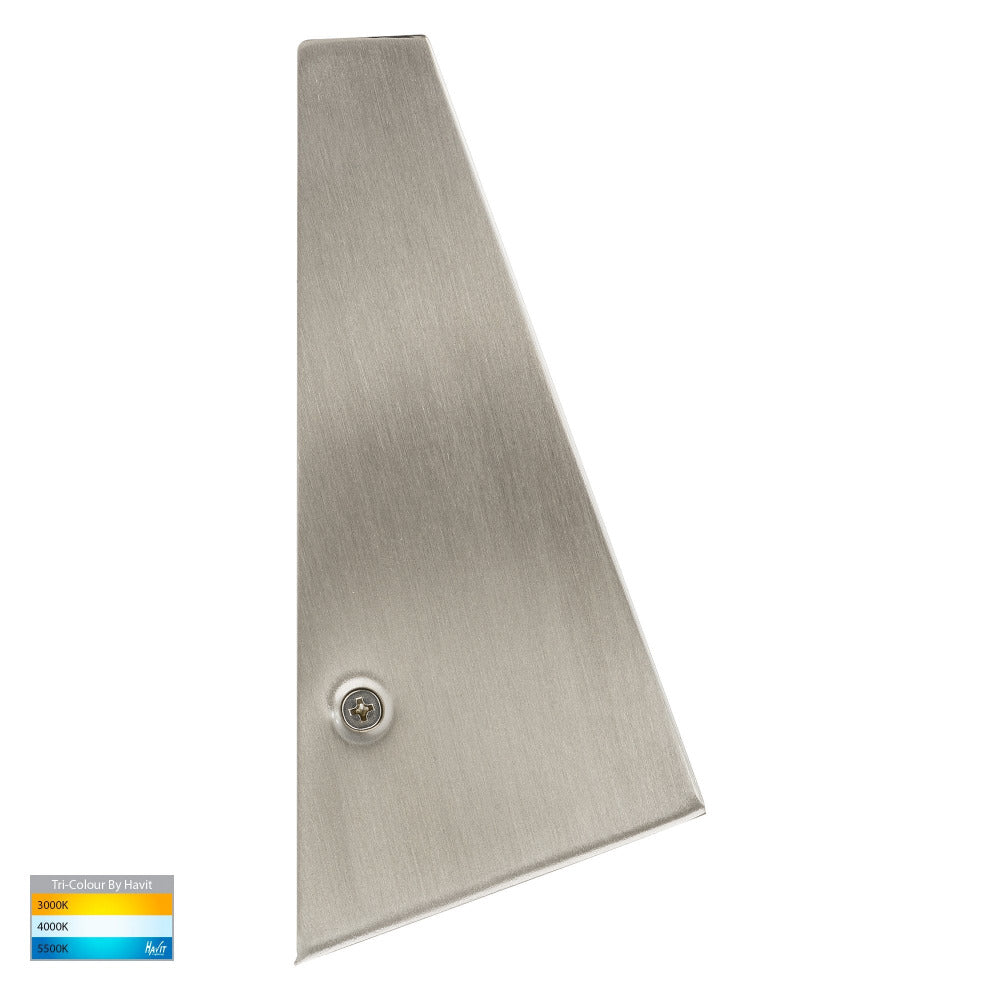 Buy Exterior Wall Lights Australia Taper Square LED Wedge Wall Light 5W 316 Stainless Steel 3CCT - HV3602T-SS316
