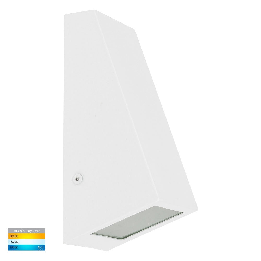 Buy Exterior Wall Lights Australia Taper LED Wedge Wall Light White 316 Stainless Steel 3CCT - HV3605T-BLK